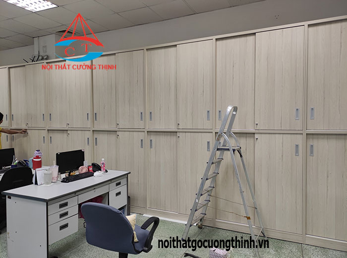 Mẫu tủ hồ sơ gỗ công nghiệp MDF phủ Melamine cho văn phòng công ty tại TPHCM