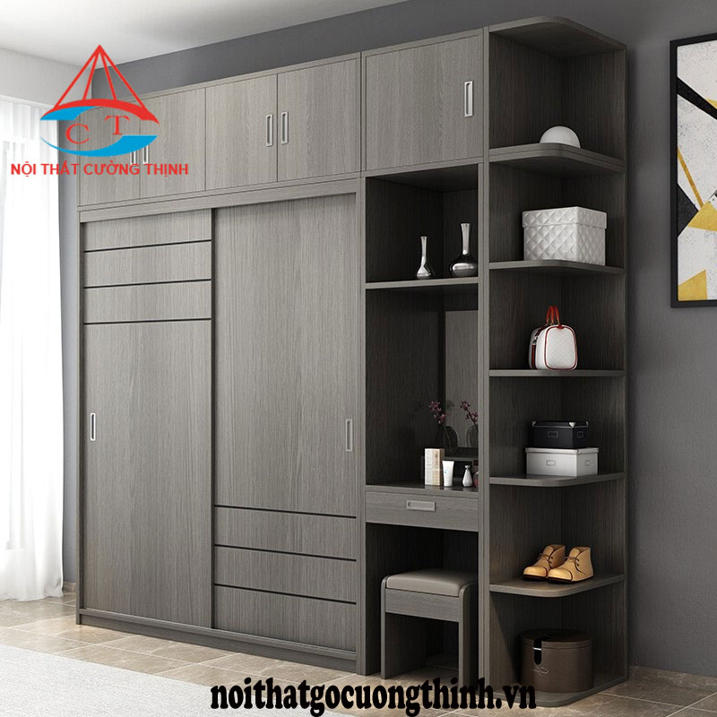 Tủ quần áo hiện đại gỗ công nghiệp đa năng sọc đen