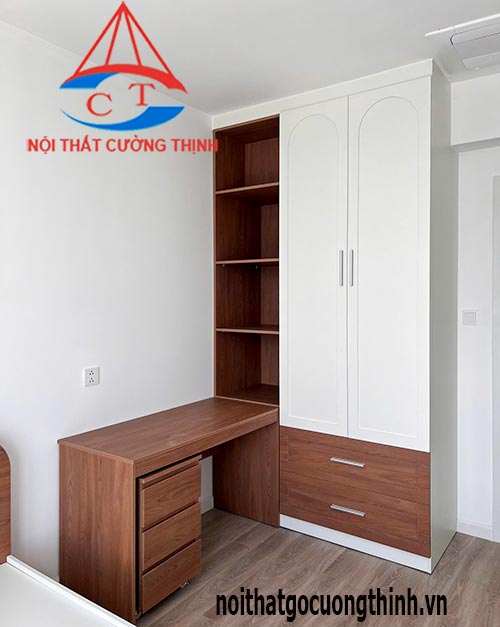 Mẫu tủ liền bàn đóng theo yêu cầu