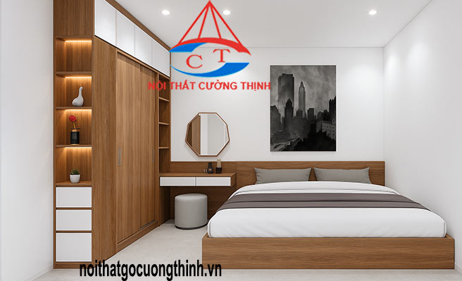 Mậu thiết kế phòng ngủ giường bàn tke65 tủ quần áo hiện đại