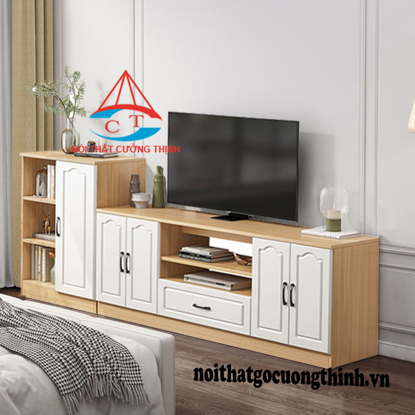 Mẫu kệ tivi hiện đại kiểu dáng đẹp bằng gỗ