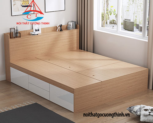 Mẫu giường gỗ công nghiệp dạng hộp đẹp