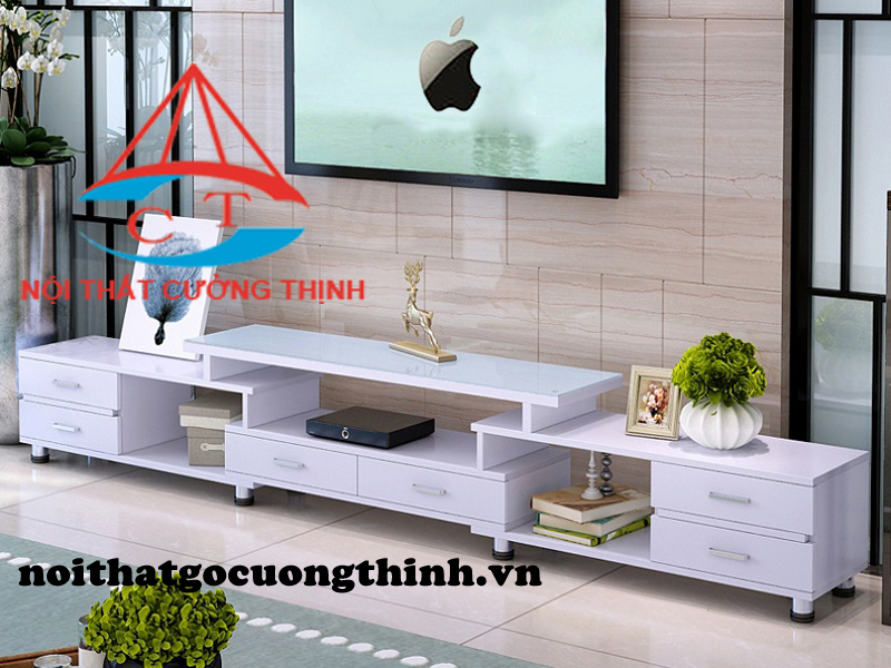 Tủ tivi gỗ công nghiệp 2018 thiết kế sang trọng thanh lịch
