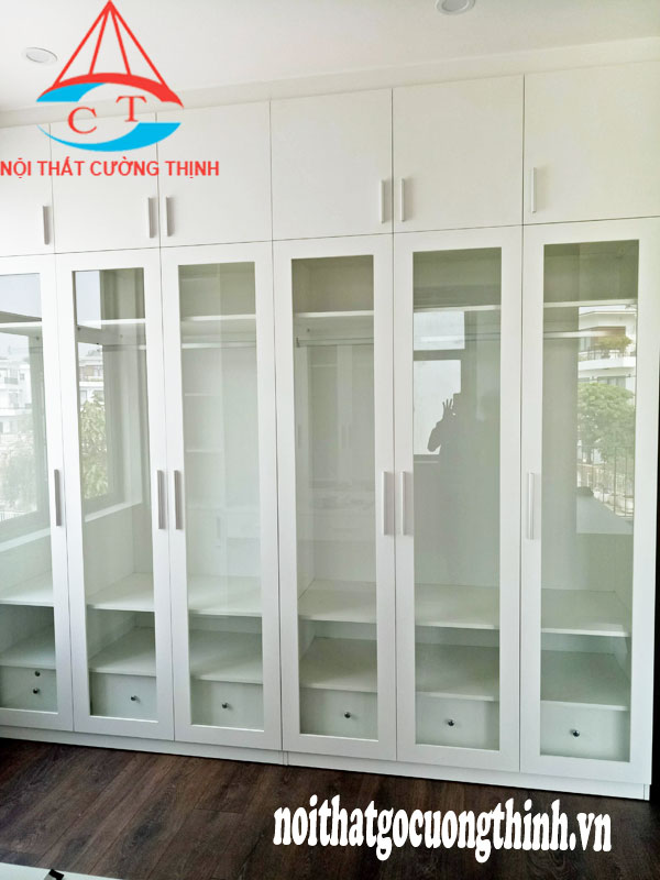Mẫu tủ quần áo gỗ công nghiệp 6 cánh