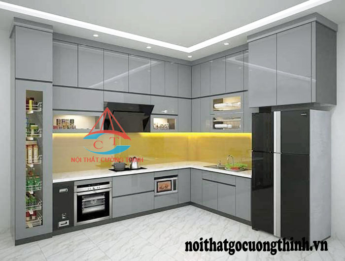 Tủ bếp hiện đại gỗ MDF chống ẩm Acrylic