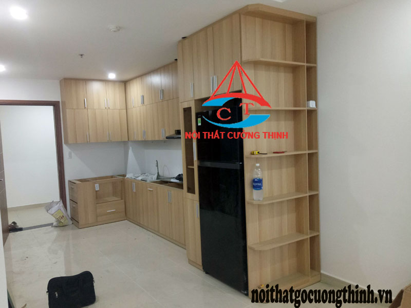 Mẫu tủ bếp đẹp hiện đại bằng gỗ công nghiệp chống ẩm