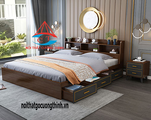 Giường gỗ hiện đại có ngăn kéo