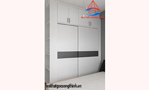 Tủ quần áo sát trần hiện đại cửa trượt