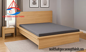 Giường ngủ 1m8 MDF vân Gỗ Sồi Đẹp Đơn giản