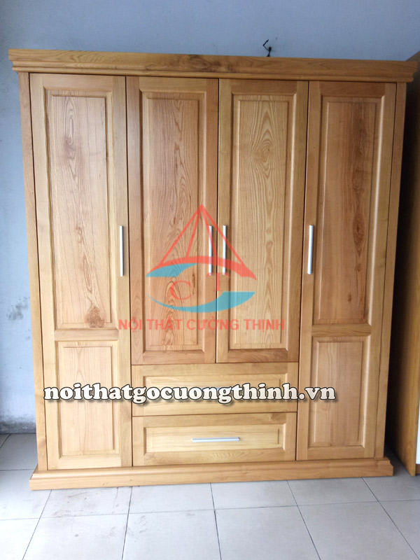 Mẫu tủ quần áo gỗ sồi tự nhiên 1m8 rất đáng mua đựng đồ cho gia đình
