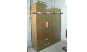 TỦ QUẦN ÁO ĐẸP MDF PHỦ GỖ SỒI
