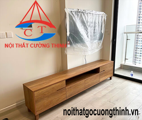 Mẫu kệ tivi phòng khách sang trọng gỗ công nghiệp hiện đại