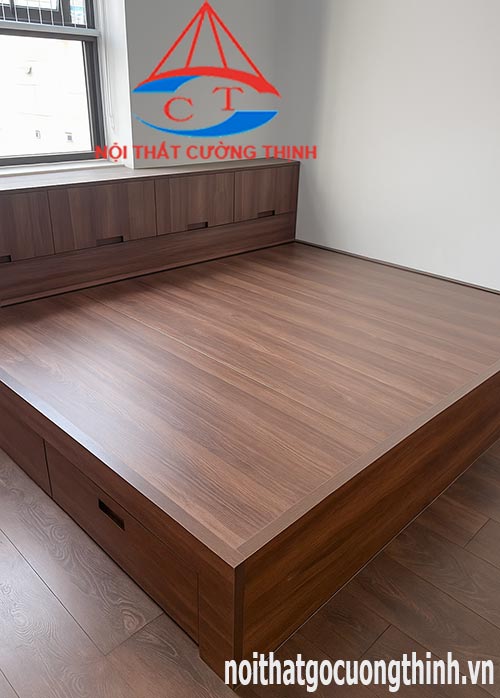 Mẫu giường ngủ gỗ 2mx2m2 đẹp có ngăn kéo hiện đại