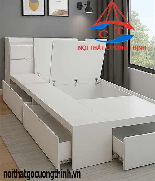 Giường đa năng gỗ công nghiệp 1m2x2m hiện đại thông minh