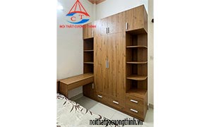Tủ quần áo tích hợp bàn làm việc đẹp gỗ MDF