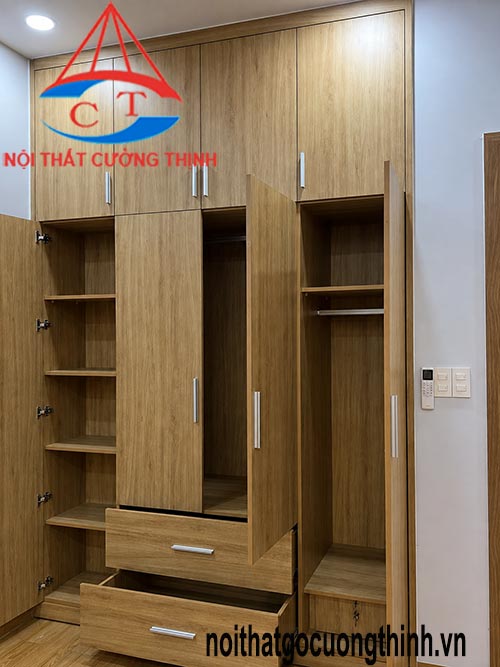 Tủ quần áo âm tường phòng ngủ đẹp hiện đại tại Thủ Đức