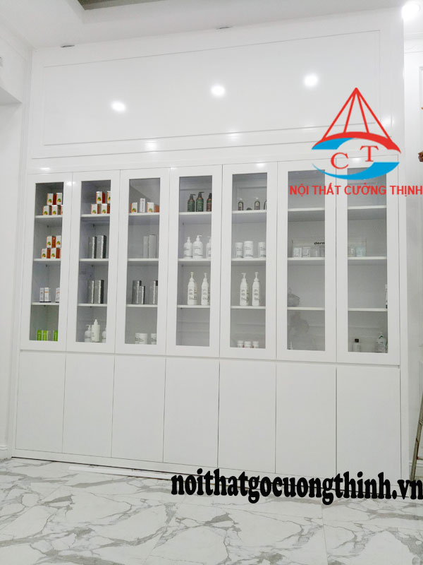 Đóng đồ gỗ cao cấp theo yêu cầu tại Quận Thủ Đức đẹp bền rẻ với mẫu tủ đưng mỹ phẩm gỗ công nghiệp