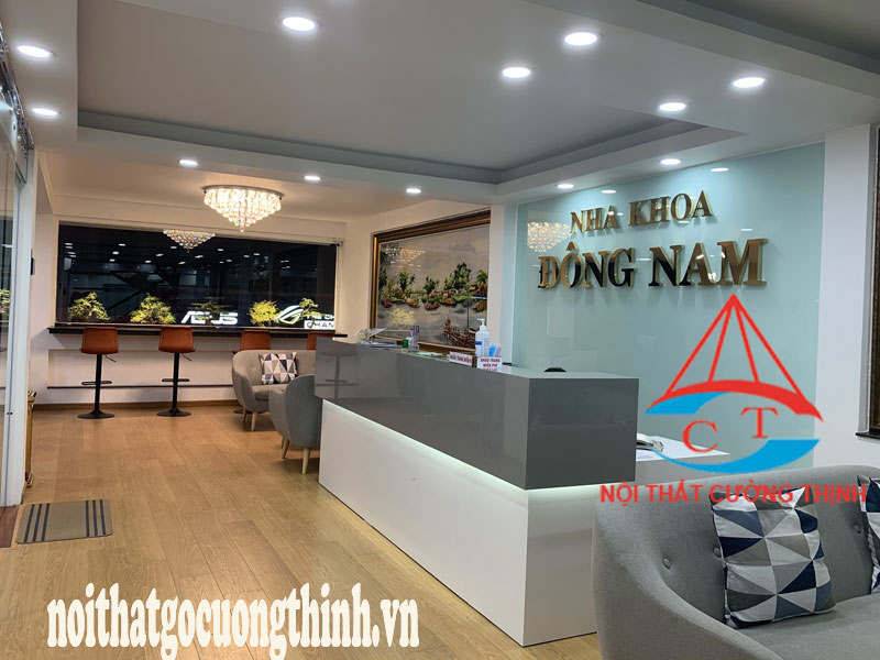 Quầy lễ tân hiện đại cho văn phòng nha khoa