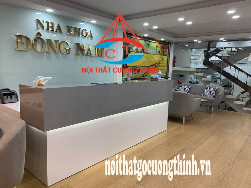Mẫu quầy lễ tân văn phòng nha khoa đẹp