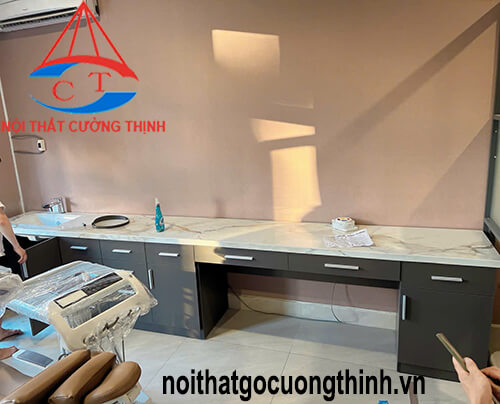 Tủ Lavabo kết hợp bàn nhân viên viên phòng nha 