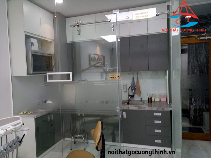 Tủ nha khoa bằng gỗ nhiều hộc kéo
