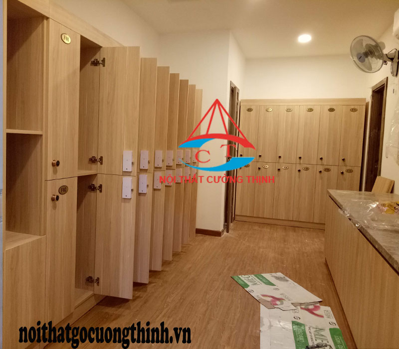 Tủ để đựng đồ cá nhân 20 cánh gỗ Melamine sản xuất tại Thủ Đức lắp đặt ở TPHCM