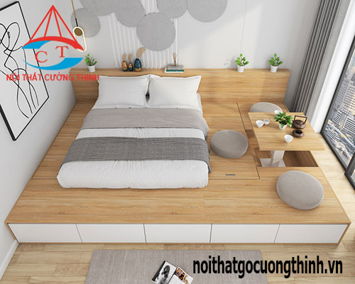 Giường ngủ bệt có ngăn kéo kiểu Nhật