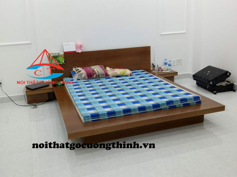 Giường Nhật màu vân gỗ thanh lịch