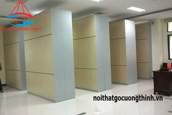 Tủ hồ sơ văn phòng gỗ MDF màu xám vàng cho công ty doanh nghiệp