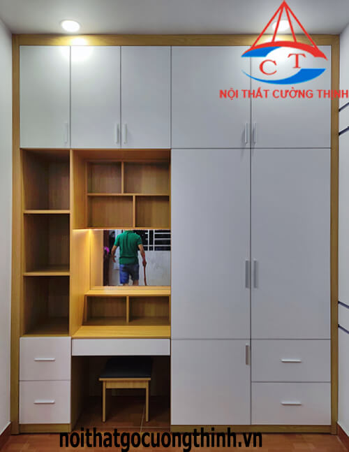 Tủ đựng quần áo liền bàn trang điểm hiện đại