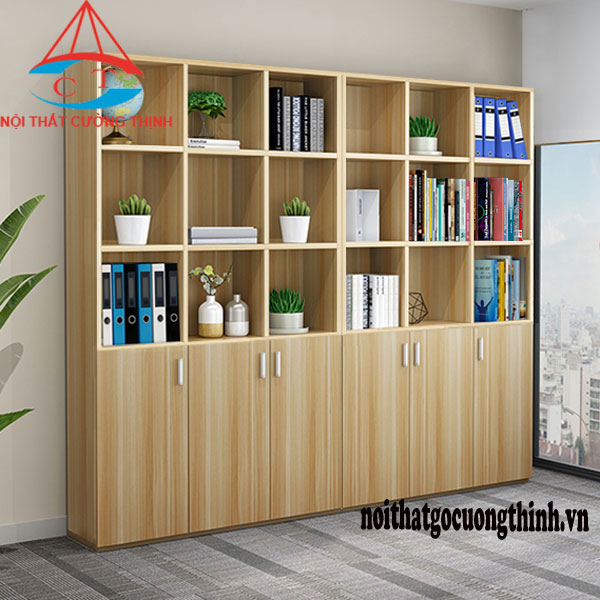 Tủ kệ gỗ công nghiệp màu vàng Sồi đựng hồ sơ