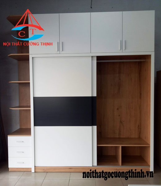 Tủ đựng quần áo cửa lùa đẹp hiện đại bằng gỗ công nghiệp