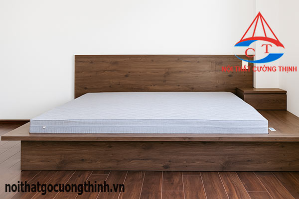 Giường hiện đại kiểu Nhật có ngăn kéo gỗ đẹp sang trọng cho phòng ngủ