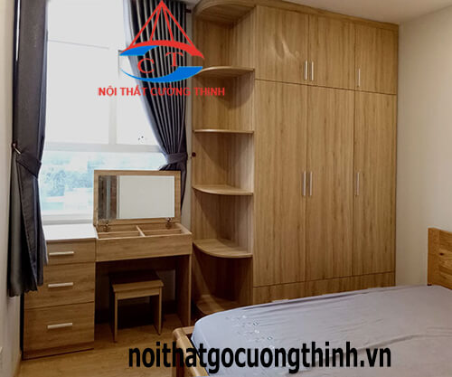Bộ tủ quần áo kết hợp bàn trang điểm gấp gọn