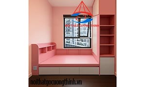 Mẫu giường liền tủ quần áo đa năng 1m6 cho bé