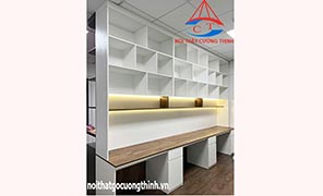 Bàn làm việc đội nhóm kèm Kệ hiện đại 