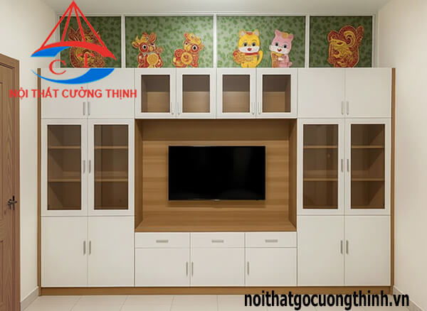 Mẫu tủ kệ để tivi phòng khách hiện đại gỗ công nghiệp bền đẹp 