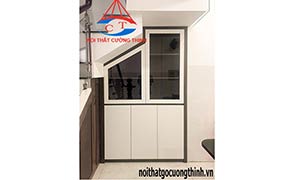 Mẫu tủ dưới chân Cầu thang Hiện đại