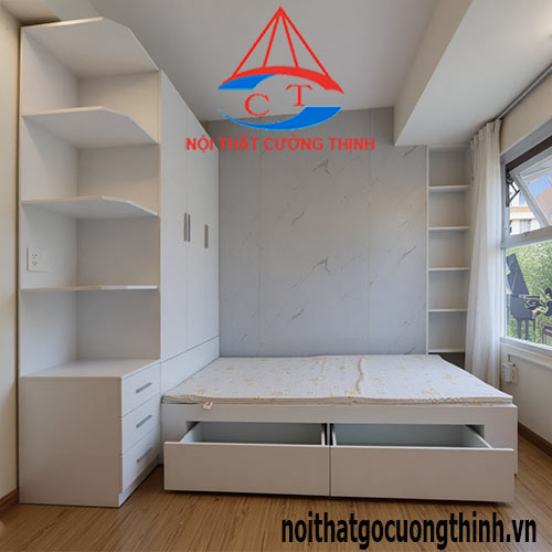 Mẫu combo giường liền tủ thông minh phong cách hiện đại, tối giản