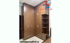 Tủ quần áo chữ L góc vuông đóng theo yêu cầu