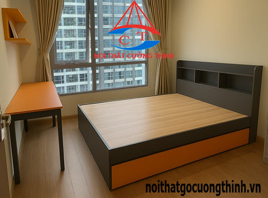 Giường gỗ hộp có ngăn kéo đẹp hiện đại
