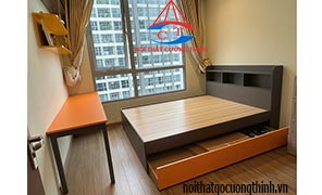 Giường hộp hiện đại gỗ công nghiệp MDF có ngăn kéo 