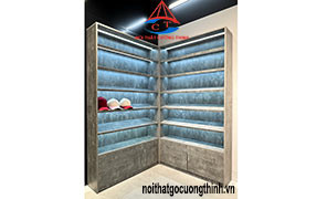 Mẫu Tủ Trưng Bày Góc L Hiện đại Có đèn