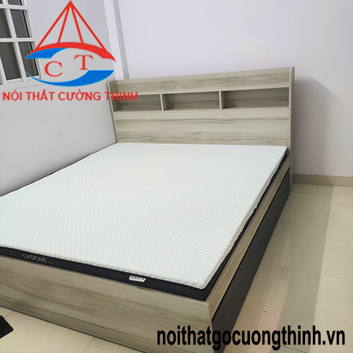 Mẫu giường 1m6x2m có ngăn kệ hộc kéo tiện ích
