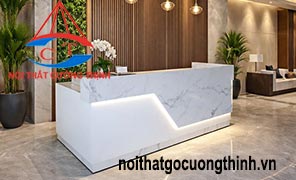 Quầy Lễ Tân Hiện đại Vân mây Đèn Led 