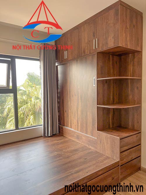 Mẫu giường liền tủ thông minh cho phòng ngủ nhỏ đẹp