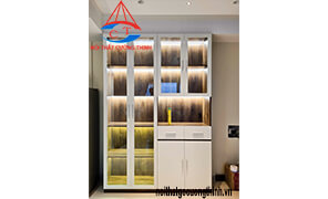 Tủ Rượu Gỗ Cánh Kính Led Hiện Đại