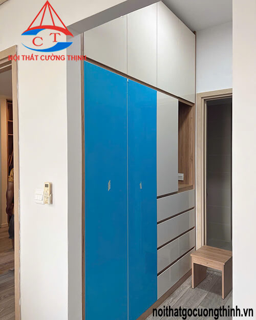 Tủ quần áo âm tường kịch trần nhiều ngăn hiện đại