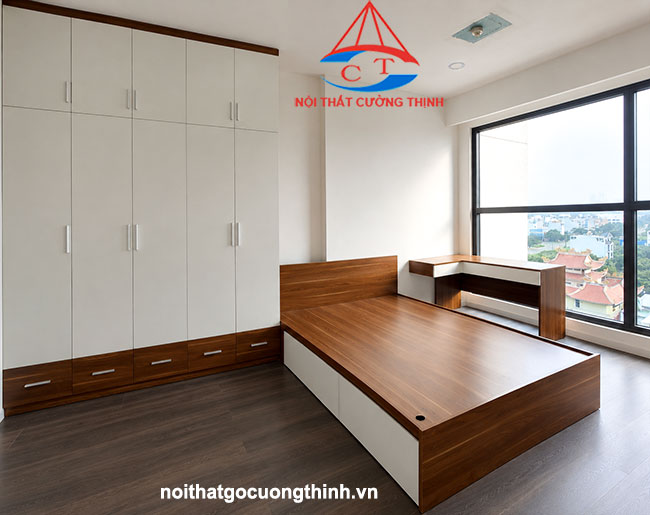Combo tủ quần áo giường và bàn làm việc theo yêu cầu
