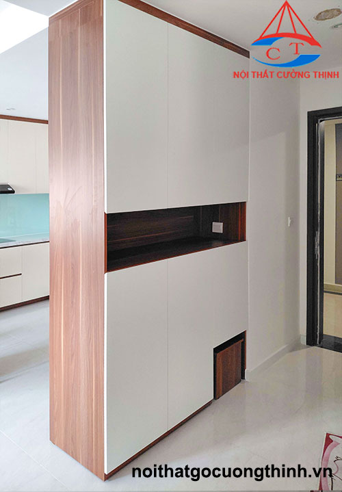 Tủ đựng giày dép kịch trần kèm ghế nhỏ đẹp